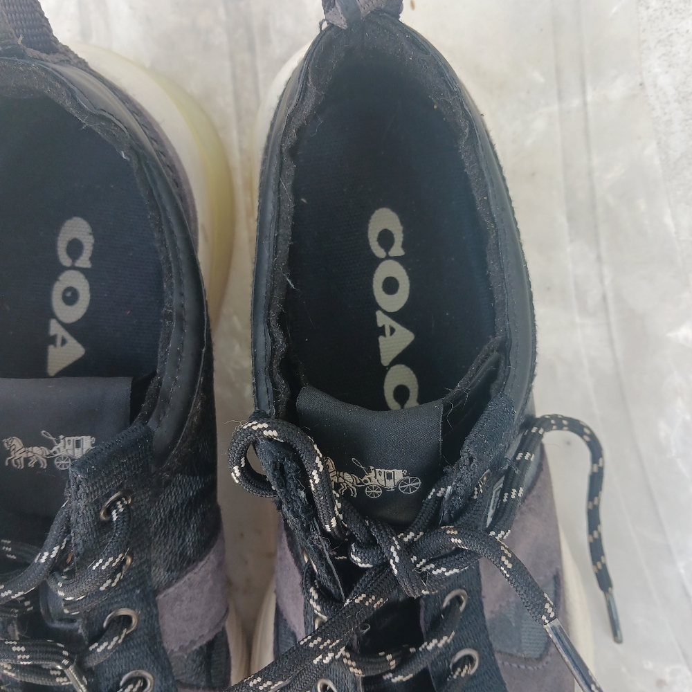 COACH Men’s Citysole Runner Black Charcoal Suede Sneaker NIB Size 7.5 - Picture 2 of 6